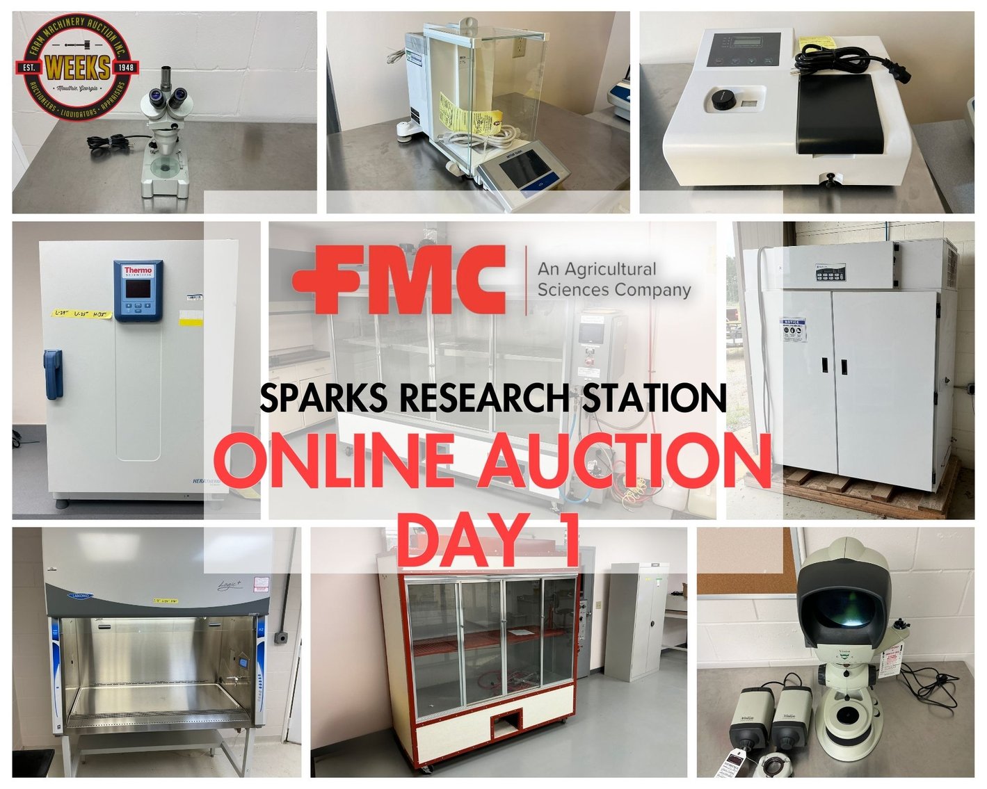 Image for Day 1 - FMC Sparks Ag Lab Tools & Equipment, Office Furniture, Supplies & More