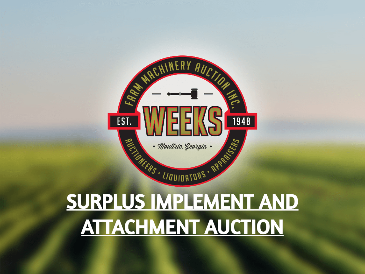 Image for ONLINE ONLY Surplus Implement and Attachment Auction