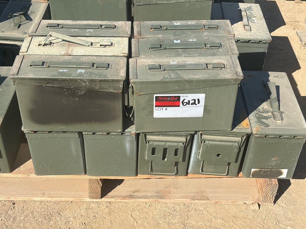 Qty of 11 Military Steel Ammunition Cans/Boxes
