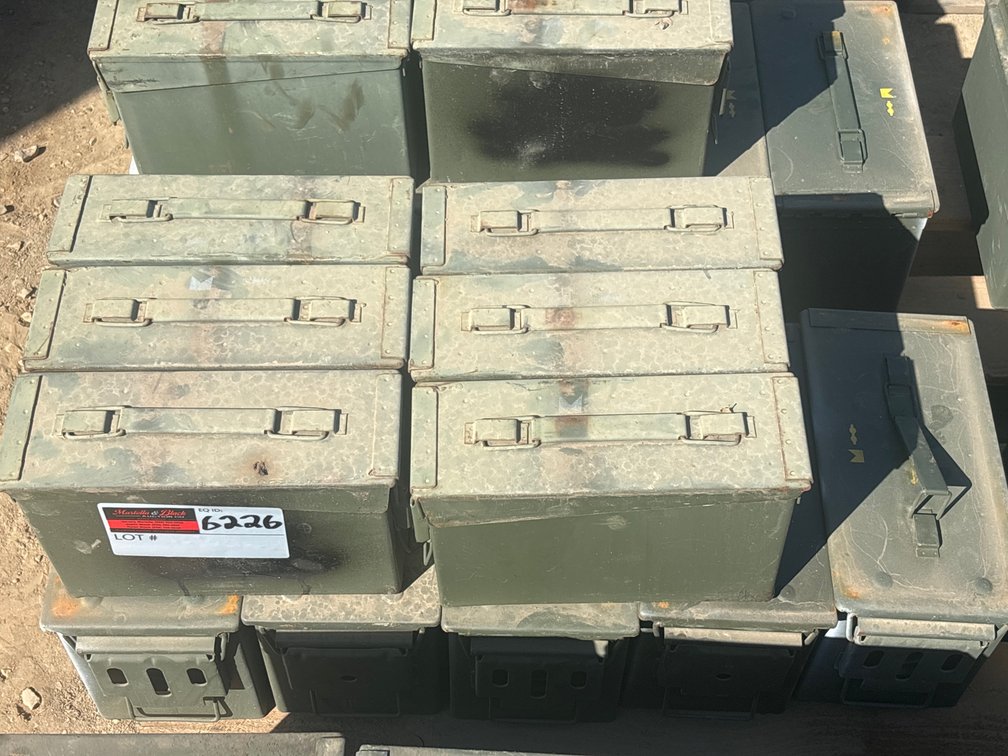 Qty of 11 Military Steel Ammunition Cans/Boxes