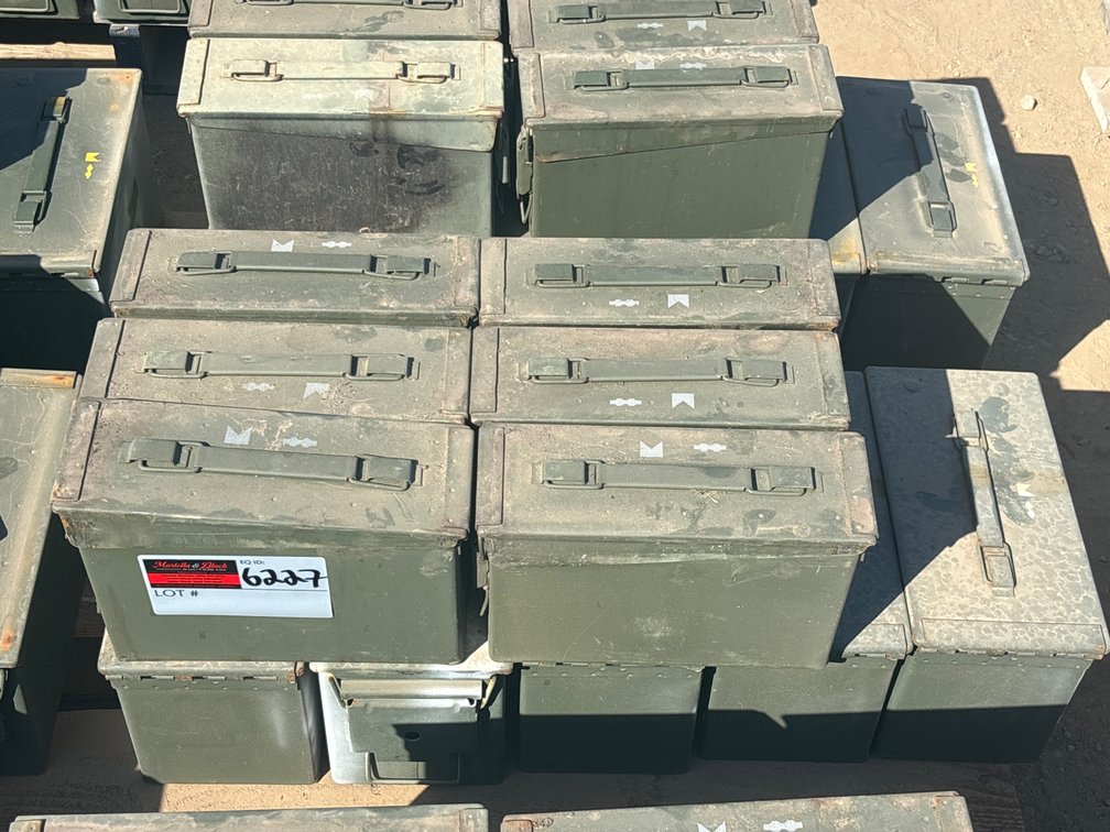 Qty of 11 Military Steel Ammunition Cans/Boxes