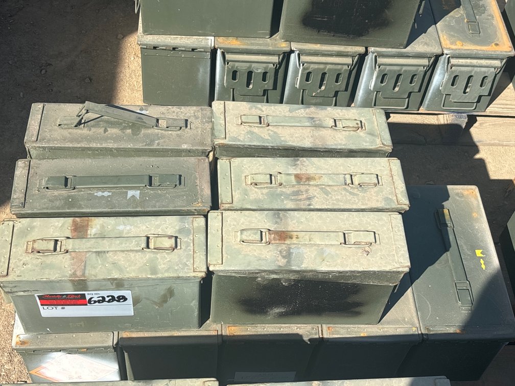 Qty of 11 Military Steel Ammunition Cans/Boxes