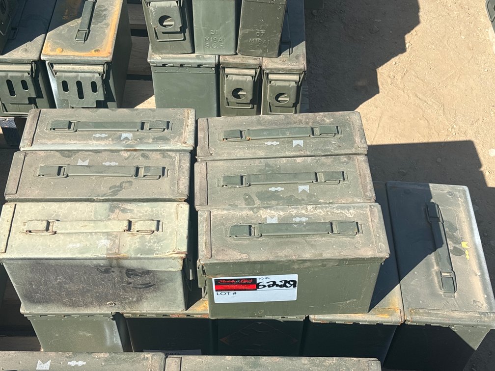 Qty of 11 Military Steel Ammunition Cans/Boxes