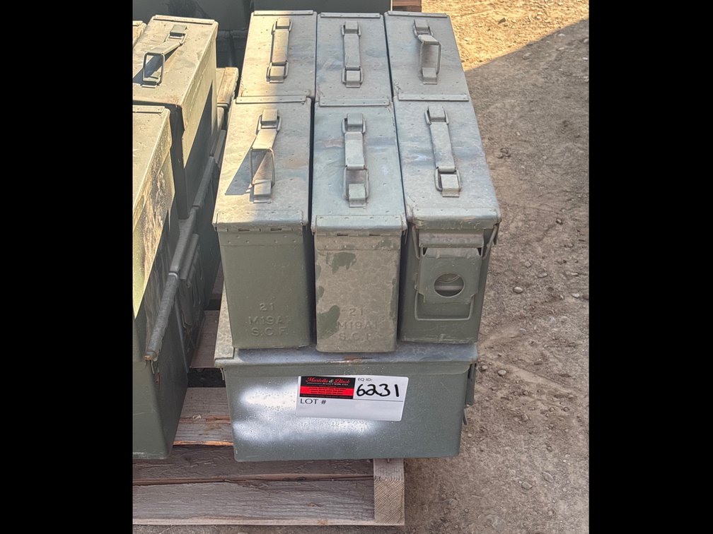 Qty of 11 Military Steel Ammunition Cans/Boxes