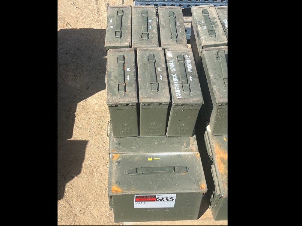 Qty of 11 Military Steel Ammunition Cans/Boxes