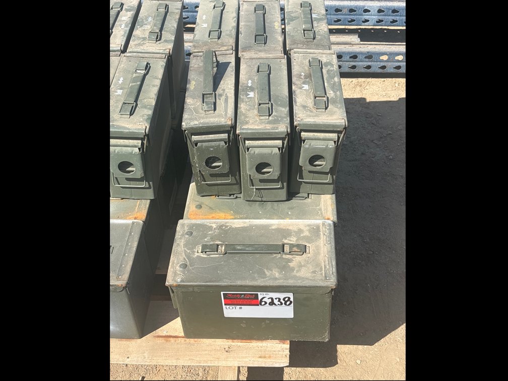 Qty of 11 Military Steel Ammunition Cans/Boxes