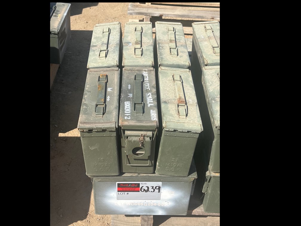 Qty of 11 Military Steel Ammunition Cans/Boxes