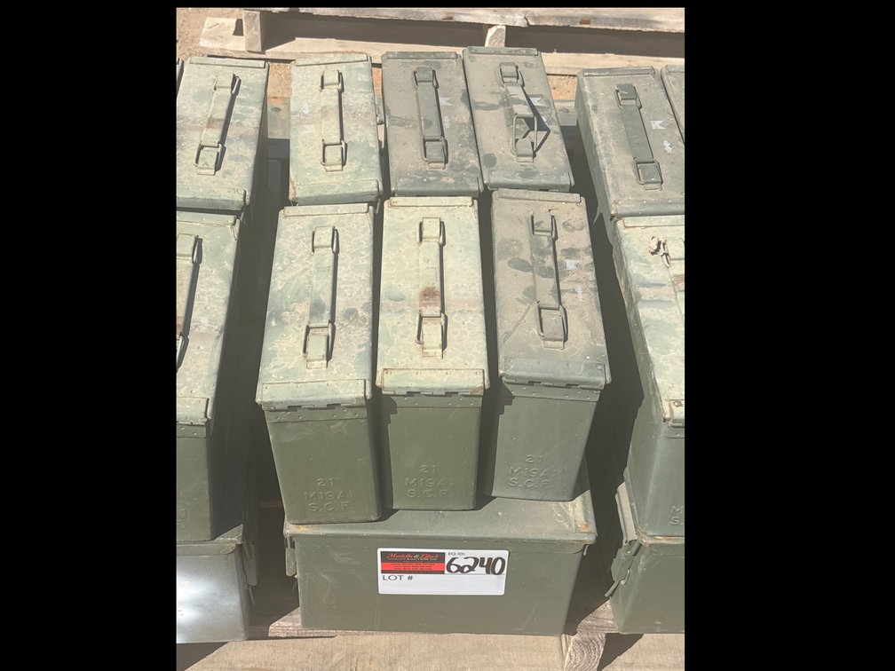 Qty of 11 Military Steel Ammunition Cans/Boxes