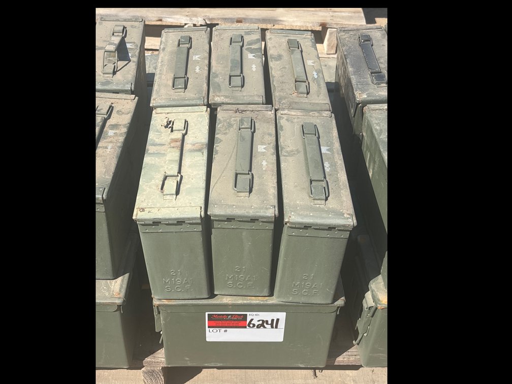 Qty of 11 Military Steel Ammunition Cans/Boxes