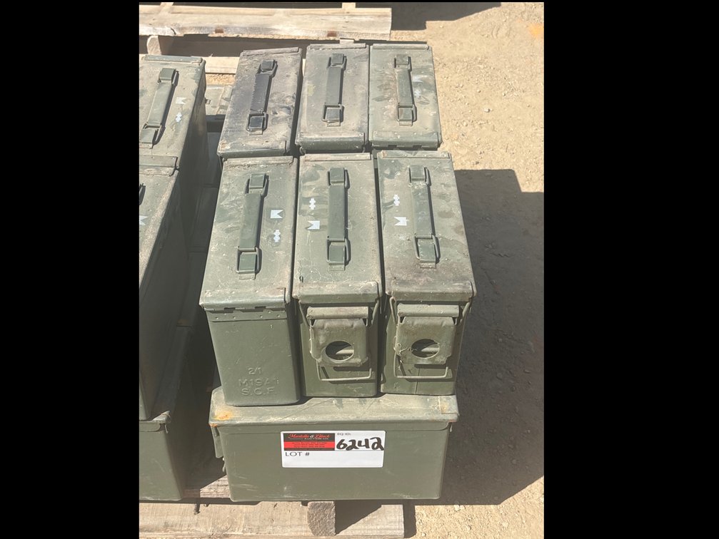 Qty of 11 Military Steel Ammunition Cans/Boxes