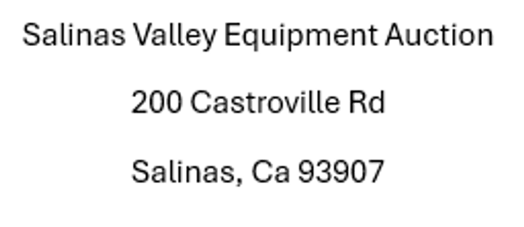 Image for Salinas Valley Equipment Auction October 8th 2025